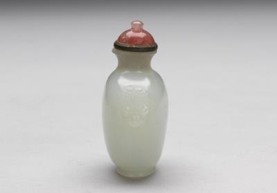 图片[2]-Opaque white glass snuff bottle with a beast-head shoulder-ring design, 18th-19th century, Qing dynasty-China Archive